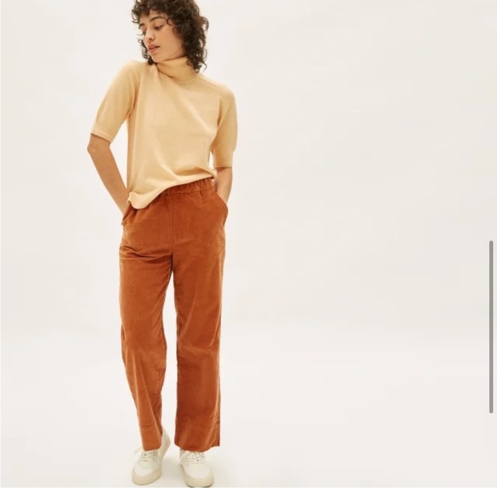 Everlane corduroy easy pants in acorn brown - size 4